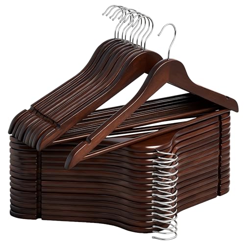 Image of StorageWorks Wooden Coat Hangers, 30 Pack Wood Clothes Hanger for Closet