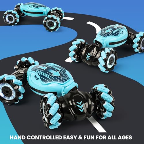 Image of GILI Gesture Sensing RC Stunt Car for Boys Age 6-12, Hand Controlled Double Sided Twist Car for Indoor Outdoor, 4WD Remote Control Vehicle, Best Birthday Gifts for Kids 7 8 9 10 11