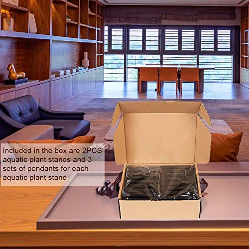 Halifin 2Pcs Aquatic Plant Cup, Plastic Aquatic Plant Pot Three Different Sizes Of Holder, Aquarium Plant Holder For Emersed Plants, Suitable For Borders Aquariums Without (Black) #TOP5