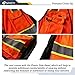 JKSafety 9 Pockets Women Hi-Vis Reflective Safety Vest | Mesh Neon Orange| Reflective Strips with Yellow Extended Trims | ANSI Compliant (168-Orange, M)