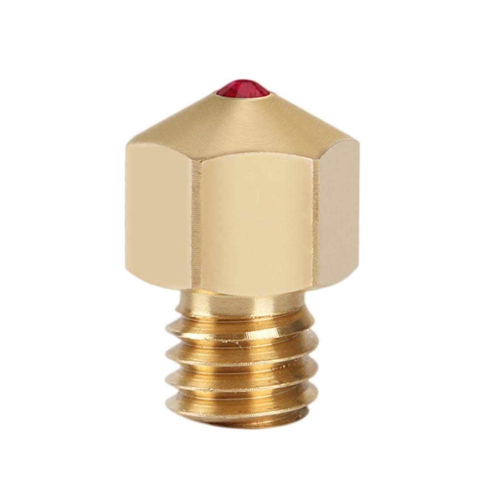 Druckerteile 1 stücke Gewinde Design Rubin 0,4 MM Messing Düsenspitze Extruder Düse Druckkopf Kompatibel für MK8 3D Drucker Ersatzteile