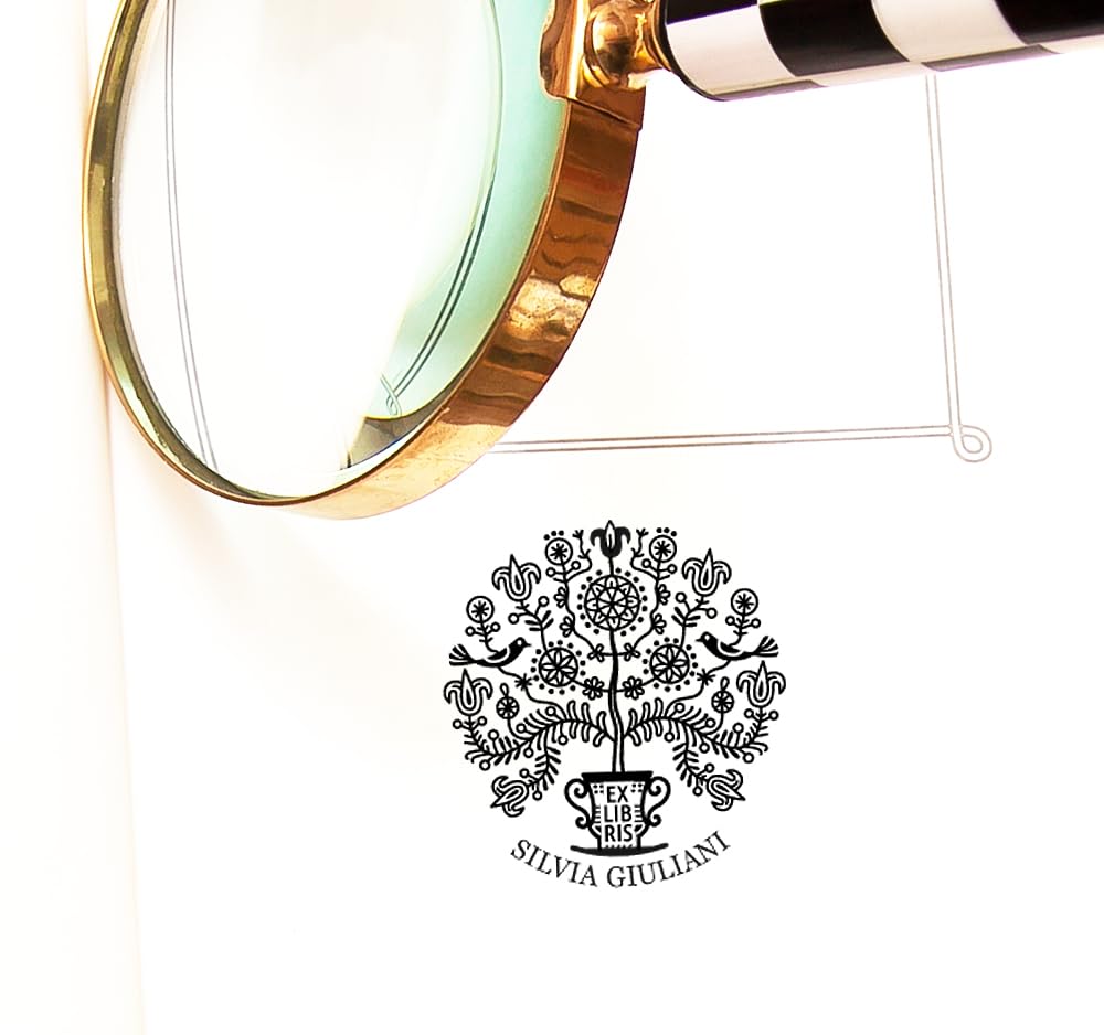Ex Libris Timbro Personalizzato Albero della Vita – Regalo d’Arte in Elegante Scatola Regalo
