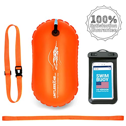 LimitlessXme Swim Buoy - Safety for Swimmers, Open Water and Triathlon. Pull Buoy
