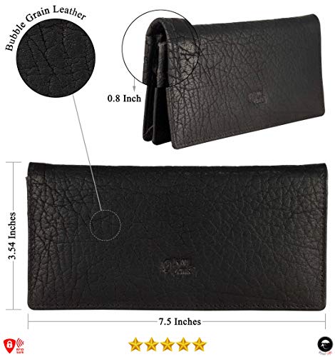Image of RFID Blocking Mens Genuine leather Bifold Long Wallet