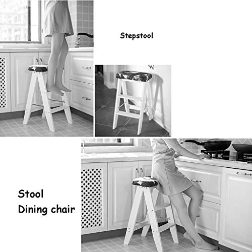 Taburete de escalera de madera de 3 escalones y estante para flores 5