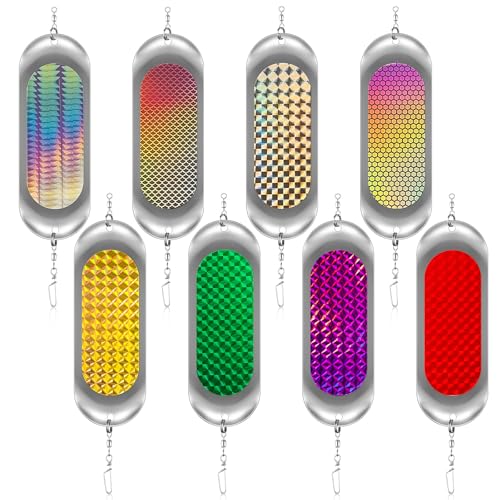 Glooglitter 8 Pcs Kokanee Dodger Fishing Dodgers Flashers for Trolling Lure Tackle Salmon Fish (4.5 Inch,Fashion Color)
