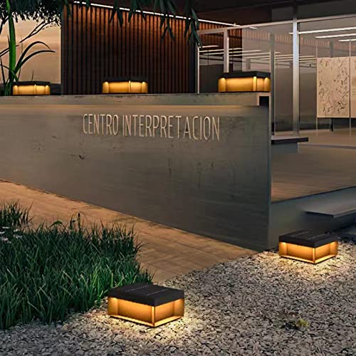 Jhotec Stainless Steel Solar Post Lights Outdoor, Solar Powered Fence Post Cap Lights, 3000K Led Lighting Decor For Garden Deck Patio, Fit Wooden Posts (Solar Powered, 15.7" L X 15.7" W X 6" H) #TOP3