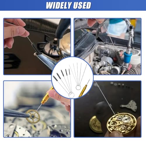 Image of ZIMISI Carburetor Cleaning Kit, Carbon Dirt Jet Remove Torch Tip Cleaner Set Includes 13 Clean Wires, 10 Clean Needles, 5 Nylon Brushes, 1 Pick for Motorcycles, ATV, Welder, Spray Gun