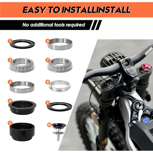 Image of Upgraded Motorcycle Headset Fork Bearing Kit for Surron Light Bee X /S | for Sur Ron Off - Road Dirt Bike Original Motorcycle Accessories, Tapered Roller Bearing Kit, Sur - Ron Parts
