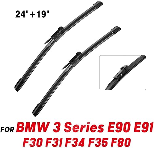 Miniatura 2 de Escobillas de limpiaparabrisas delantero compatibles con BMW Serie 3 E90 E91 F30 F31 F34 F35 F80 parabrisas parabrisas ventana lluvia cepillos 24