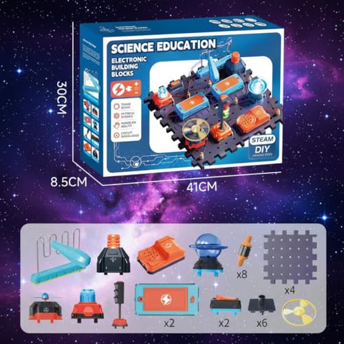 Image of STEM Educational Kit for Kids 8+ | 25+ DIY Electronic Circuit & Mechanical Projects | Science Experiment Building Blocks | Birthday Gift for Boys & Girls, School Activity Kit