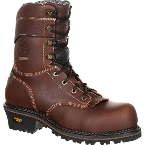 Georgia Boot AMP LT Logger Waterproof Work Boot Brown