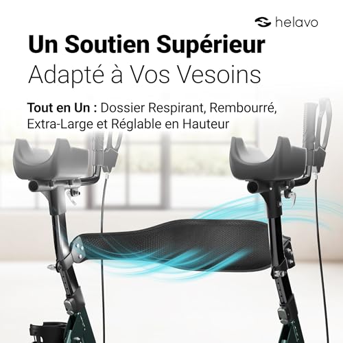 Déambulateur robuste Helavo H1360 | Solution marche sécurisée pour fort gabarit