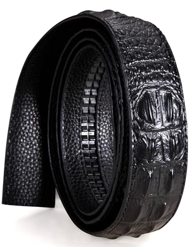 Image of Barry.Wang Mens 2 Pack Ratchet Belts Leather Adjustable 1 3 /8 inch Gift Box | Smooth Sliding,Trim to Fit,Click Belt Set for Dress Casual,Fashion Classic,Business,Birthday,Anniversary,Halloween,Christmas