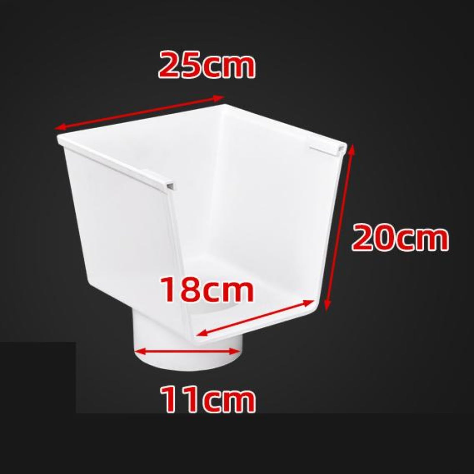 Grondaia in PVC con profilo a U 19 X 16 cm grondaia | Per il drenaggio del tetto e grondaia da giardino per casa, garage e giardino, terrazza e carport (L)