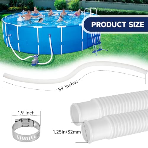 image for BEFANS Pool Hoses for Above Ground Pools, 4 Pack 1.25 x 59 Inch Pool F