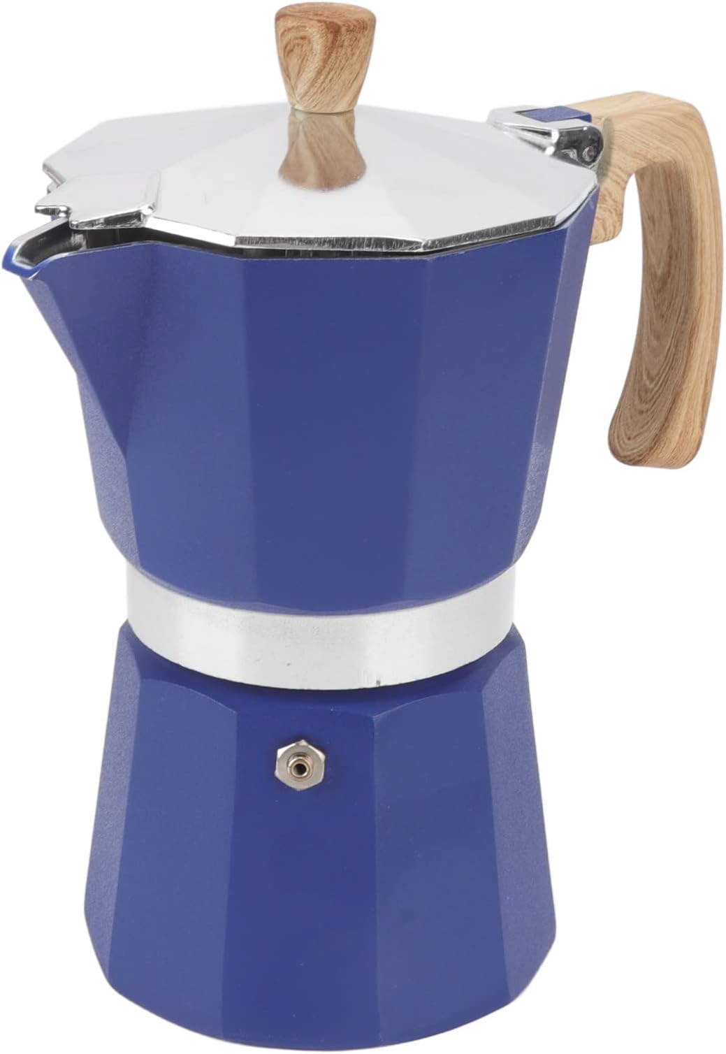Italian Coffee Maker, Ergonomic Handle Blue Easy High Temperature Resistant Stovetop Coffee Maker for Office (3 Cup 150ml)