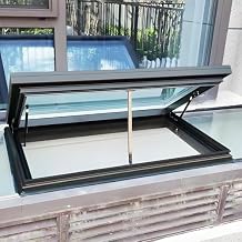 Skylights & Roof Windows, Custom 19.7-47.2in Roof Skylight Window with Gas Strut Lift, Tempered Glass Roof Hatch, Remote Control & Rain Sensor, Energy Efficient, Sunroom & Basement SkylightGray,LxW 6