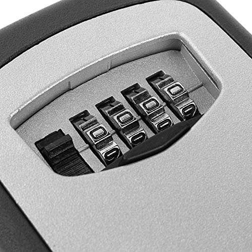 Lock Box With Code House Key Storage Steel Key Safe Outdoor Small Key Safe Box Indoor Wall Mounted Key Storage Box Secure 4-Digit Combination Lock Key Security Box Ideal - Image 3