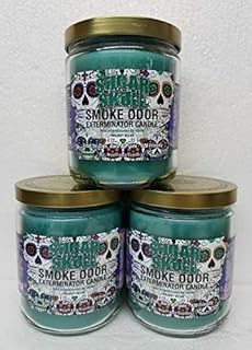 Smoke Odor Exterminator 13 oz Jar Candles (Sugar Skull, 3) Set of Three Candles.