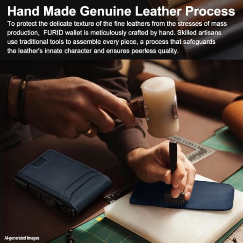 Image of furid Genuine Leather Wallet for Men: Slim RFID Smart Minimalist Wallet