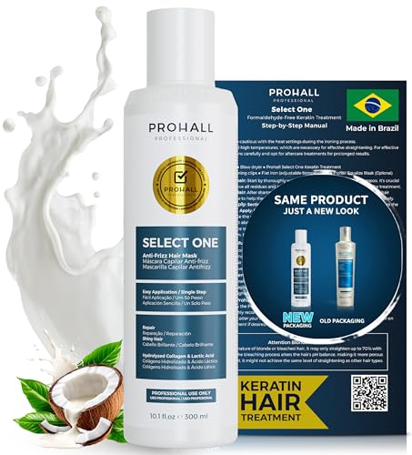 Brazilian Keratin Treatment Blowout Complex-PROHALL SELECT ONE 10.1oz/300ml-Formaldehyde Free Keratin Hair Treatment at Home-Queratina Brasileña Keratina Para Alisar el Pelo Sin Formol