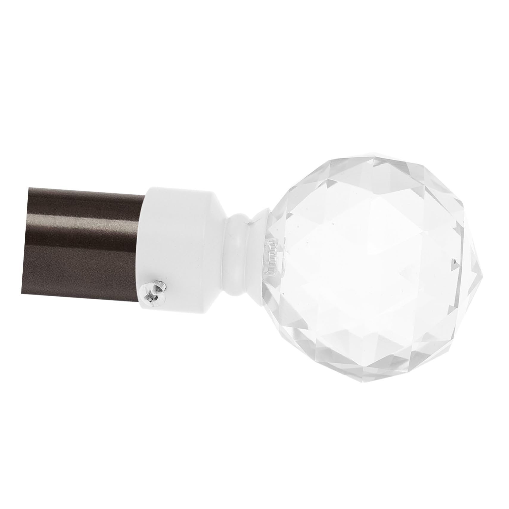 Ipetboom 2 pièces Embouts Décoratifs pour Tringle à Rideaux Cristal Blanc Crème Accessoires Robustes Fer et Cristal pour Fenêtre Finition Soignée et Design Créatif