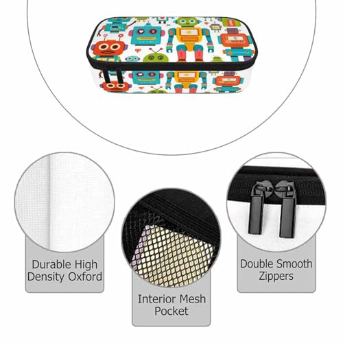 Image of Retro Robots Pencil Case Mecha Deformation Cartoon Game Pencil Bag Pouch Box Organizer for College School Students Boy Girl