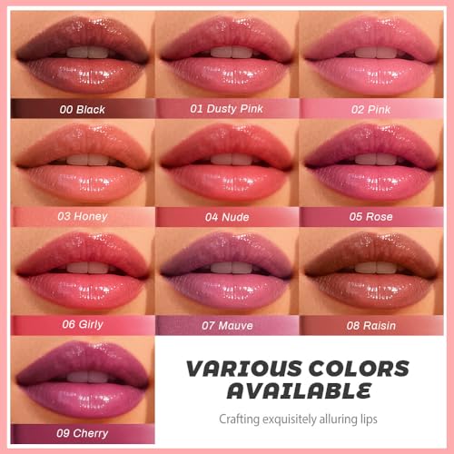 Image of Honey Lipstick Tinted Lip Balm - Shine Moisturizing Lipstick for Women, Natural Nourishing Hydrating Lip Gloss Stain for Dry Lips, Tint Sheer Lightweight Makeup, Vegan - 2Pc Mauve & Cherry