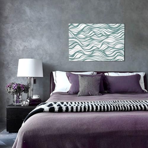 Toile rayures vertes ondulées sans cadre RLDOBOFE tableau moderne - 6
