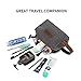 Kattee Men's Travel Toiletry Bag Canvas Leather Cosmetic Makeup Organizer Bathroom Shaving Large Capacity Dopp Kit (Gray)