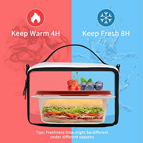 Sunny Bird Small Japanese Bento Box Bag Portable Lunch Snack Bag For Work And School (White And Black) #TOP3