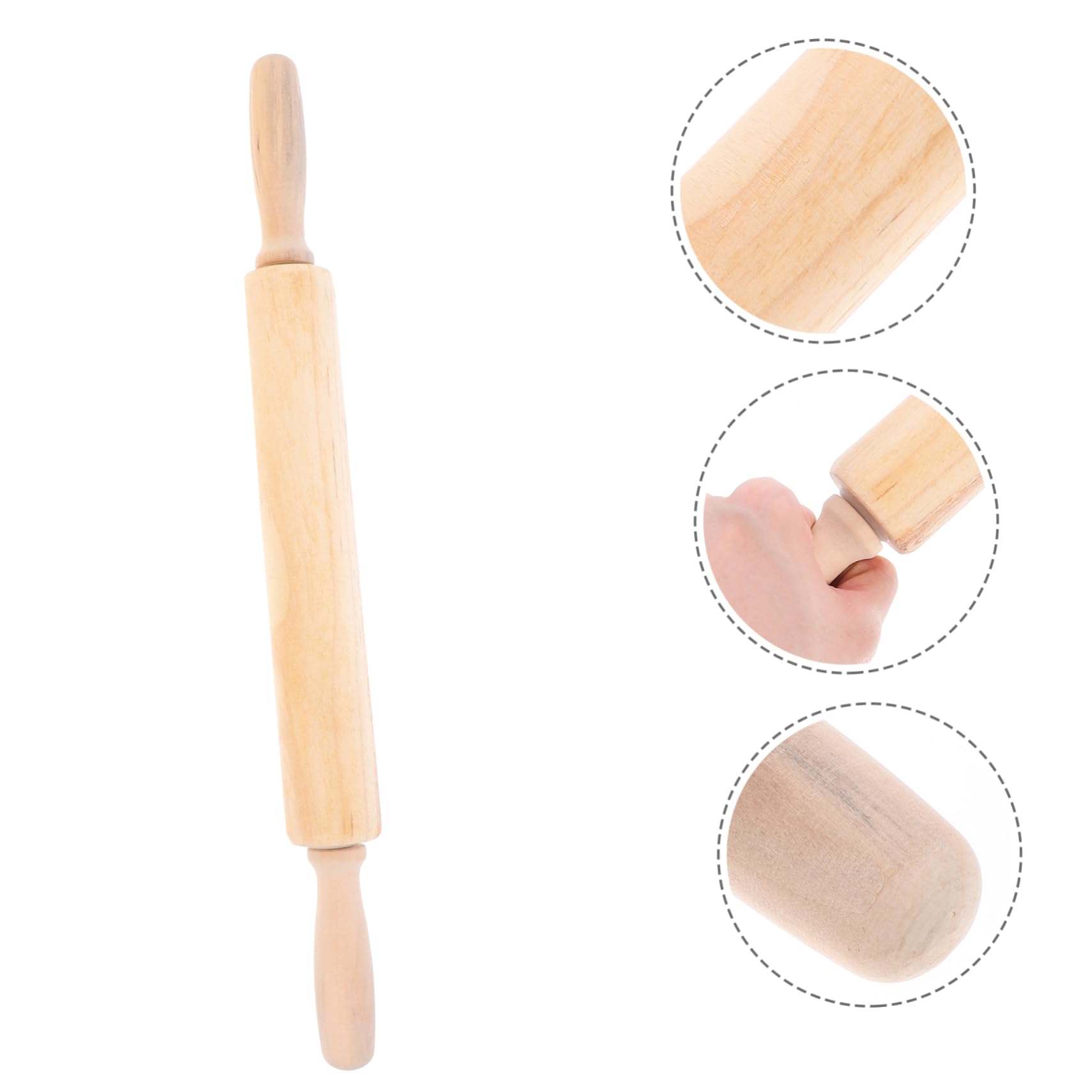 Cabilock 5piezas Rodillo De Madera Antiadherente Para Hornear Utensilio De Cocina Para Masa Pizza y Pasteles Resistente y Duradero Para Tartas y Galletas