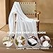 Bedsure 100% Cotton Muslin Throw Blanket Large 50x70 Inches - 4-Layer Breathable and Lightweight Thin Soft Summer Gauze Muslin Blankets for Adults, White, Boho Cotton Throw for Couch
