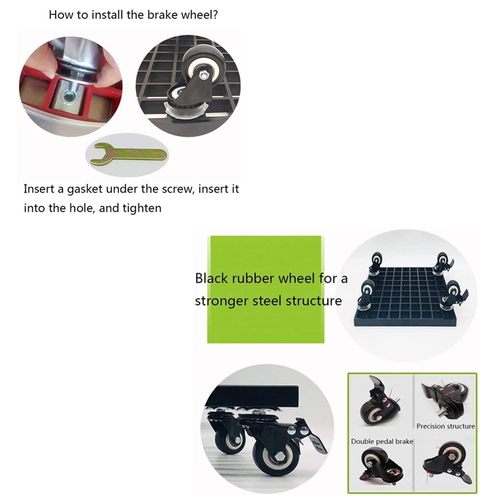 Caddy para plantas con ruedas de alta resistencia, soporte rodante para plantas con capacidad de 330 lb, carrito para macetas para interior y exterior, base cuadrada de carretilla 50cm/20in