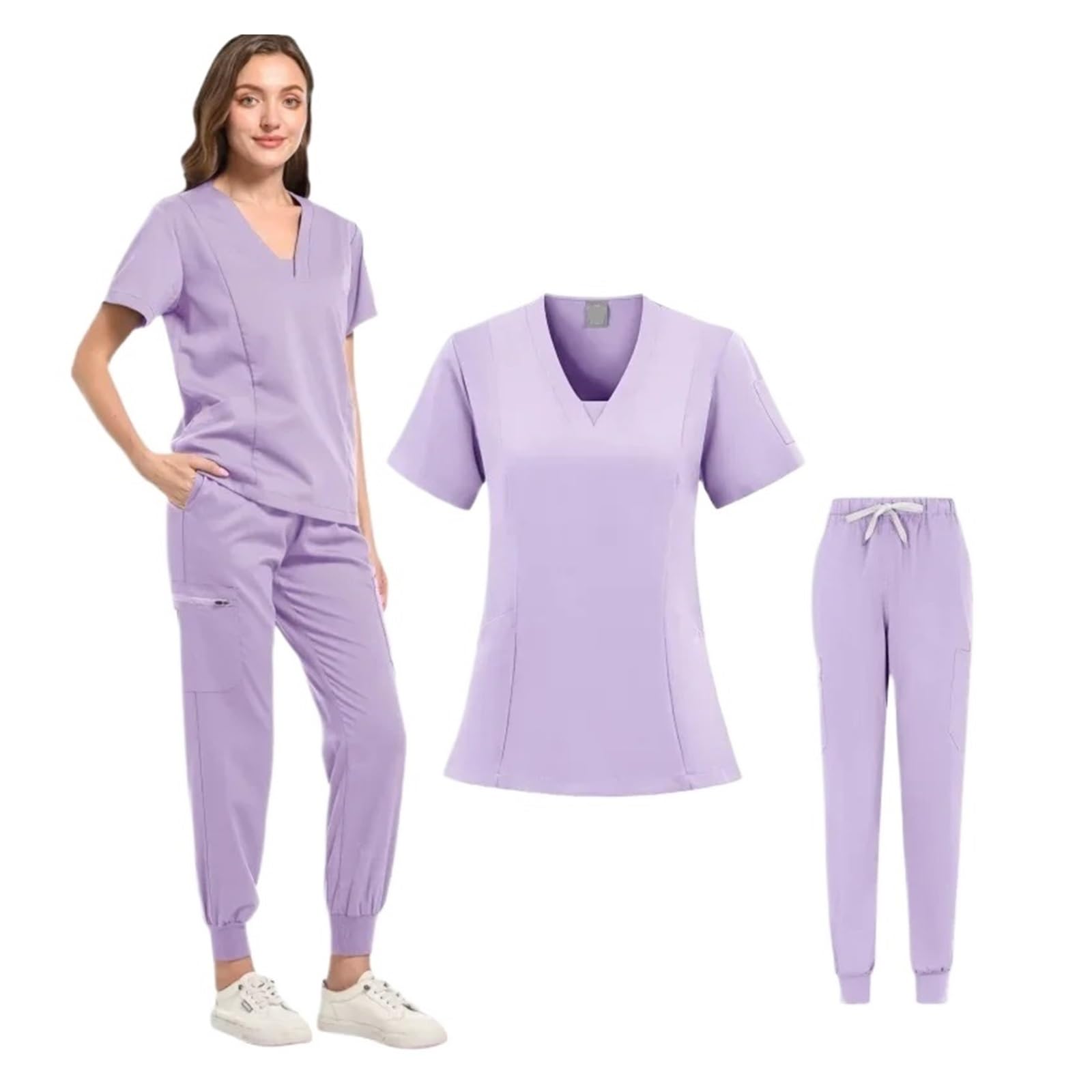 Multicolor Scrub Uniforme Manica Corta Magliette E Camicette + Pantaloni Infermieristica Donne Pet Shop Medico Scru Chirurgia Abbigliamento da Lavoro Set