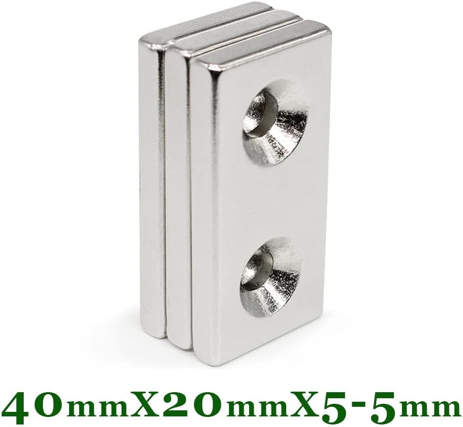 1/2/5/10/15PCS 40x20x5-5 Block Rare Earth Countersunk Hole 5mm 40 * 20 * 5-5 Permanent NdFeB 40x20x5-5mm magnet(15PCS)