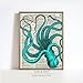 Octopus, Vintage Dictionary Art Print, Antique Vintage Inspired Wall Art Home Decor, Modern Boho Poster, Farmhouse Decoration Living Room Bathroom 8x10 Inches, Ready To Frame (Blue)