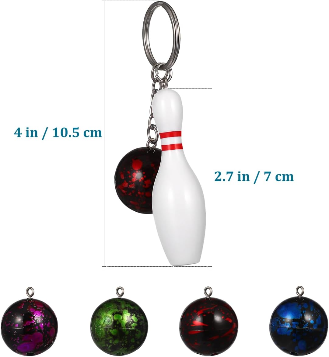 DECHOUS 10Pcs Bowling Pin Keychains: Acrylic Bowling Pin and Balls Keychains Party Favors Team Athletes Souvenir Key Rings for Sports Events Bags Backpack - Image 4