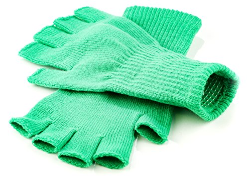 Funny Guy Mugs Warm Stretchy Knit Fingerless Gloves for Women and Men, Green
