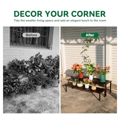 MultirackX Metal Plant Stand, Rust-proof Aluminum Display Rack, Plants Display Stands Decoration Racks for Living Room Garden Balcony Patio (Ebony, 42.5Inch Low Leg) by MultirackX - Used condition - Image 2