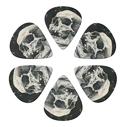 FUCVNPZ Lot de 6 médiators en celluloïd, motif squelette, fins, moyens et lourds pour guitares acoustiques, électriques… - Les Beatles, Paul McCartney, John Lennon, RIngo Starr, George Harrison FUCVNPZ Lot de 6 médiators en celluloïd, motif squelette, fins, moyens et lourds pour guitares acoustiques, électriques… – Image 3