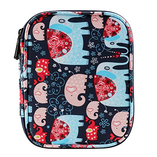 Katech Empty Crochet Hook Case Portable Travel Crochet Storage Bag Organizer Zipper Bags With Web Pocket And Crochet Holder Slots For Carrying Various Crochets Knitting Accessories (Elephant Pattern) #TOP6