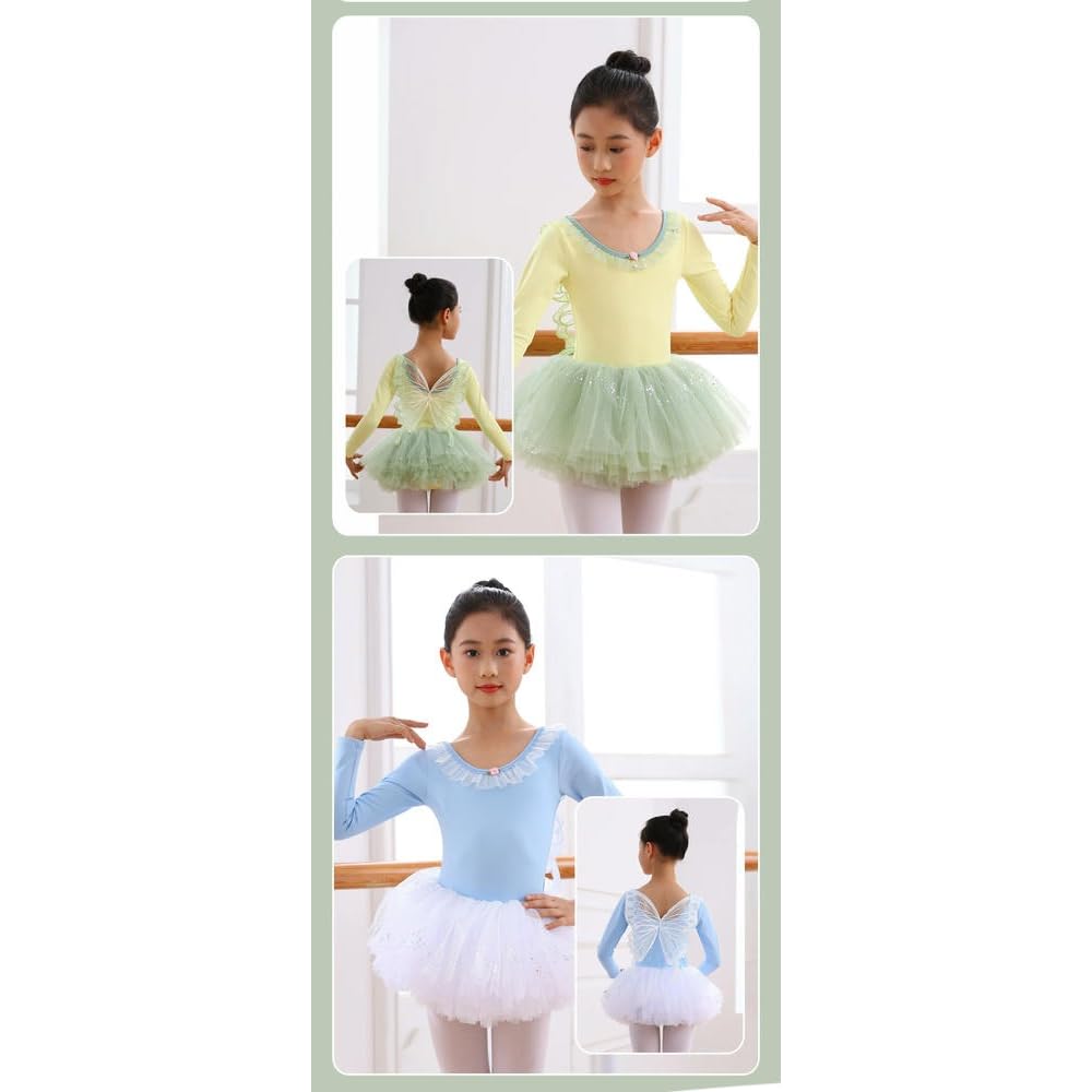 JJDFW - Tutù da danza per bambini, tutù, body per ragazze, uniforme da danza, ginnastica, abbigliamento per bambini