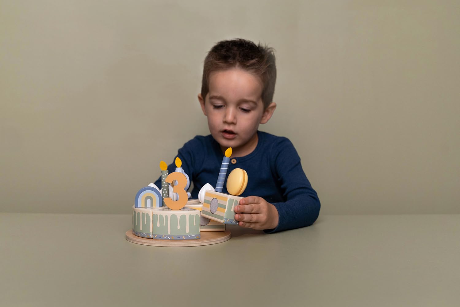 Juguete Pastel de Cumpleaños Azul de Madera Little Dutch LD8016
