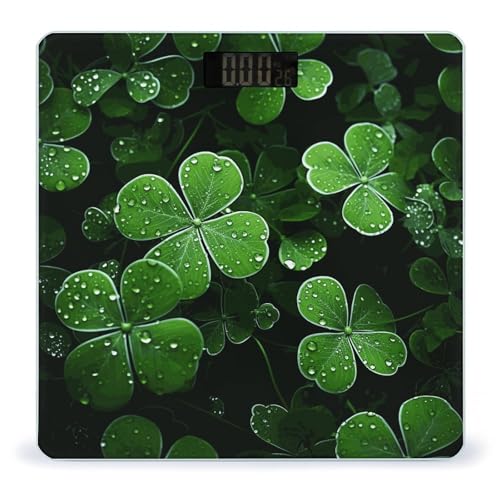 Báscula digital para baño con hojas y pantalla LCD grande miniatura 1