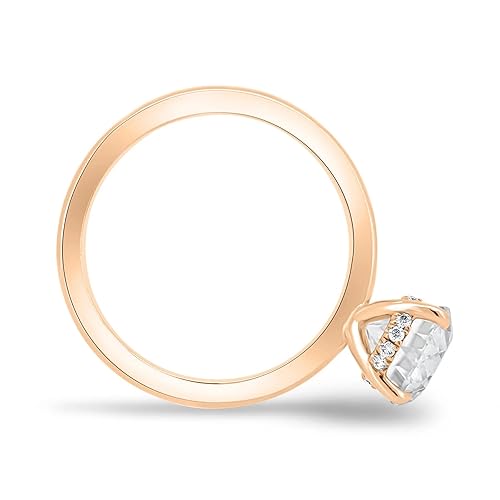 Miniatura 4 de 925 Silver 10K 14K 18K Solid Gold Moissanite Engagement Rings for Women  2 CT Oval Diamond Wedding Bridal Ring Set  Solitaire Hidden Halo