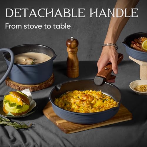 Image of CAROTE 30pcs Titanium Cookware Set, Pots and Pans Set Detachable Handle