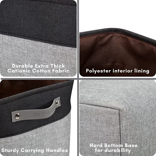 Image of DECOMOMO Foldable Storage Bin | Collapsible Sturdy Cationic Fabric Storage Basket Cube W /Handles for Organizing Shelf Nursery Home Closet (Grey and Black, Jumbo - 3 Pack)