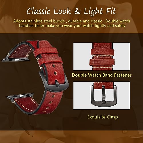 CeiBand Leather Strap for Apple Watch 44 mm/42 mm/45 mm/46 mm/49 mm - Image 3